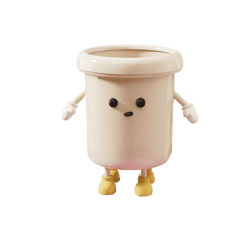 Mushroom-Shaped Trash Can-14L, 2 hands 4 feet + eyes